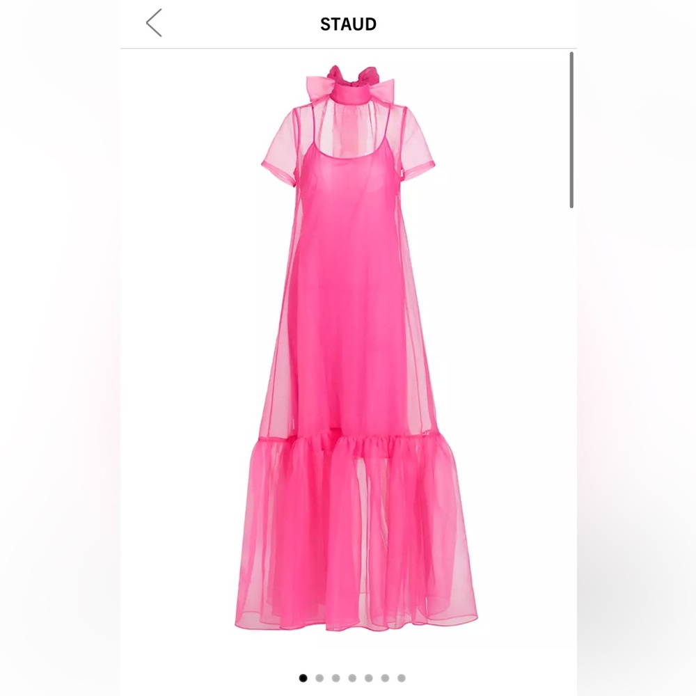 Staud calluna high neck organza gown